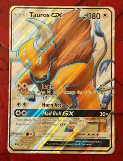 Tauros GX 144/149 NM Full Art 2017 Pokemon Sun & Moon Base Set Ultra Rare Card - Image 1