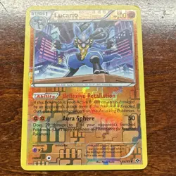 Lucario Holo Rare 64/99 Next Destinies Pokemon TCG Card 2011 English - Image 1