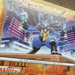 Lucario Holo Rare 64/99 Next Destinies Pokemon TCG Card 2011 English - Image 4