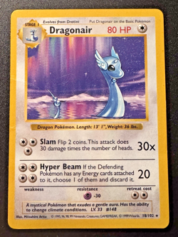 Shadowless Dragonair 18/102 Base Set Pokemon Card Rare HP - Image 1