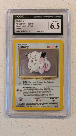 Clefairy Holo Rare 1999 Pokemon Base Set 5/102 - CGC 6.5 - Image 1