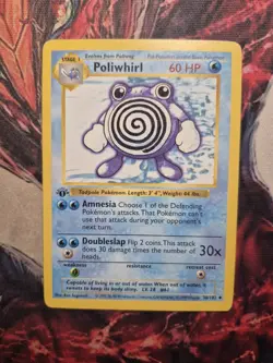 Poliwhirl 38/102 - Base Set 1st Edition Shadowless Uncommon WOTC Pokemon MP - Image 1