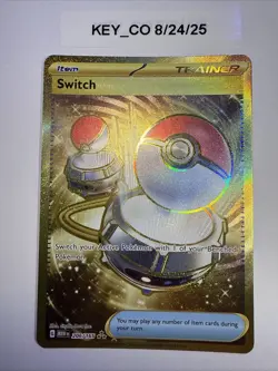 Pokemon Card Switch 206/165 Scarlet & Violet 151 Gold Secret Rare Holo - Image 1