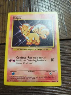 Pokemon TCG Vulpix Base Set 68/102 Regular 1999-2000 Wizards Base Set Copyright - Image 1