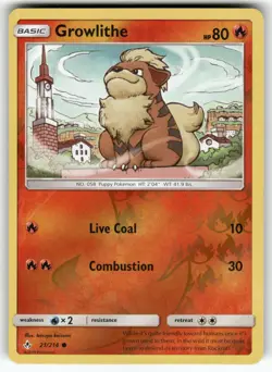 Growlithe SM - Unbroken Bonds Common,Reverse Holo Pokemon Near Mint or Better - Image 1