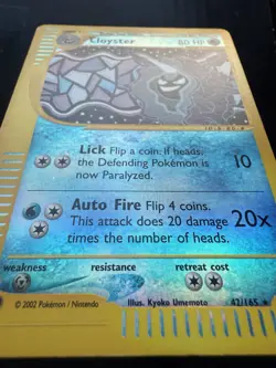 Pokemon Cloyster 42/165 Expedition Rare Reverse Holo WOTC (MP+) - Image 3