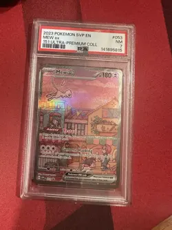 Pokemon Mew ex Full Art Holo Promo EX 053 Sv: Scarlet & Violet PSA 7 2023 - Image 1
