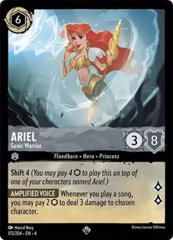 ARIEL - Sonic Warrior Super Rare #175/204 EN 4 Disney Lorcana - URSULA'S RETURN - Image 1