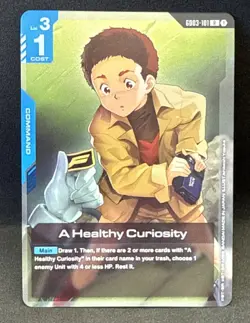 GUNDAM CARD GAME GD03-101 A HEALTHY CURIOSITY (R) FOIL CARD - STEEL REQUIEM - Image 1