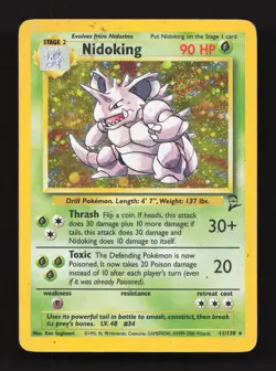 Nidoking 11/130 Holo Rare Base Set 2 Heavily Played Pokemon Card - Image 1