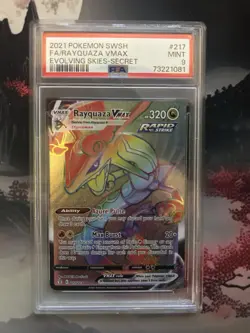 Pokemon TCG Evolving Skies Rayquaza VMAX Rainbow Secret Rare Card 217/203 - Image 1
