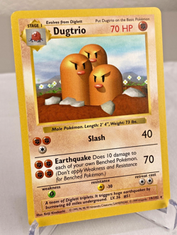 Dugtrio 019/102 Base Set (Shadowless) Rare Pokemon Card WOTC - Lightly Played - Image 2