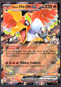 Ethan's Ho-Oh ex 039/182 Destined Rivals Holo Pokemon Card 2025 NM - Image 1