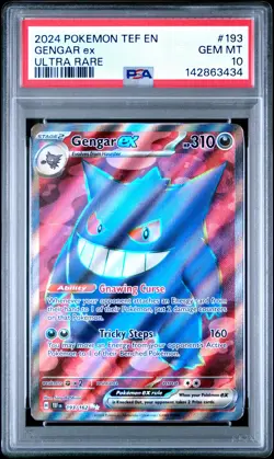 2024 POKEMON TEF EN-TEMPORAL FORCES ULTRA RARE #193 GENGAR EX PSA 10 - Image 1