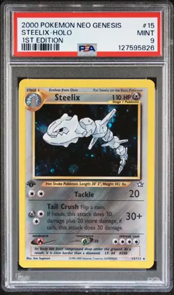 Steelix Holo 1st Edition PSA 9 2000 Pokemon Neo Genesis 1st Edition #15 - Image 1