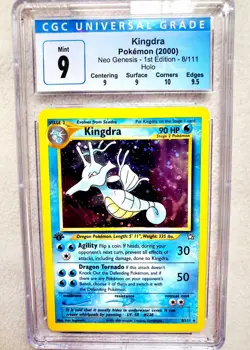 Pokemon Neo Genesis 1st Edition KINGDRA 8/111 Holo Rare Blue CGC 9 - 9.5 Regrade - Image 5
