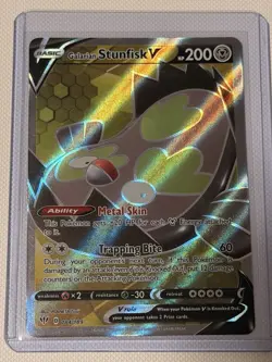 Galarian Stunfisk V Full Art 184/189 Darkness Ablaze Ultra Rare Pokemon TCG NM/M - Image 1