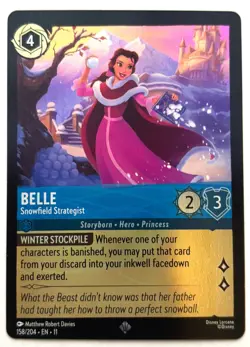 Disney Lorcana Winterspell, Belle - Snowfield Strategist, 158/204, Foil - Image 1