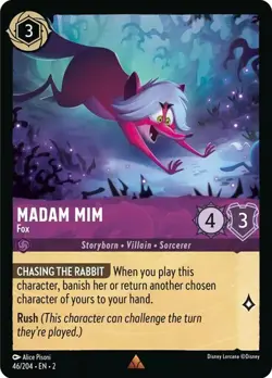 MADAM MIM - Fox Rare #46/204 EN 2 English Disney Lorcana - RISE OF THE FLOODBORN - Image 1