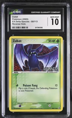 CGC 10 GEM MINT Zubat EX Delta Species 88/113 Reverse Holo STAMPED Pokemon Card - Image 1