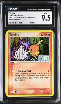 CGC 9.5 Torchic EX Crystal Guardians 66/100 Reverse Holo STAMPED Pokemon Card - Image 1