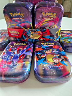 Pokemon Mega Evolution Mini Tin display W/ Tins (Empty with cards and stickers) - Image 2