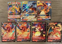Pokemon TCG Charizard Full Art EX, V, & GX Card Lot Of 7 - Image 1