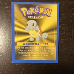 Squirtle #7, 1999 Pokemon Game Tip Card, Nintendo & Kellogg Canada - MP/HP - Image 2