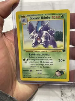 Giovanni's Nidorino Gym Challenge Uncommon 45/132 Non Holo Pokemon Card NM Vtg - Image 1
