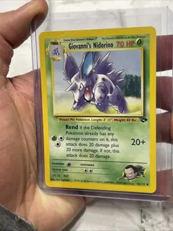 Giovanni's Nidorino Gym Challenge Uncommon 45/132 Non Holo Pokemon Card NM Vtg - Image 2