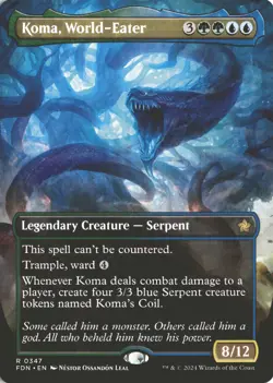 MTG Koma, World-Eater (0347) *Non-Foil* Borderless Foundations MT/NM Comb Ship - Image 1