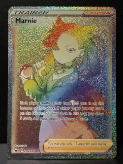 Marnie 208/202 SWSH Base set Holo Rainbow Secret Rare Pokemon Card AB2 MP1 - Image 1