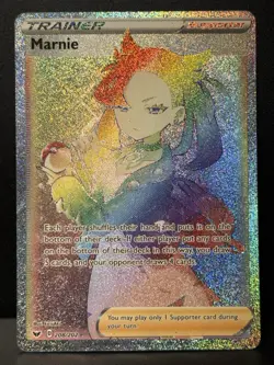 Marnie 208/202 SWSH Base set Holo Rainbow Secret Rare Pokemon Card AB2 MP1 - Image 2