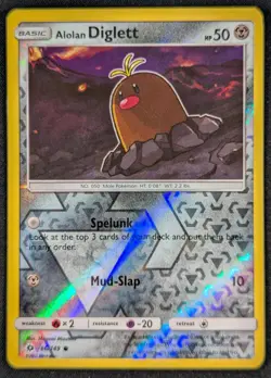 Alolan Diglett 2017 Sun & Moon Reverse Holo Pokemon Card 86/149 (NM) - Image 1