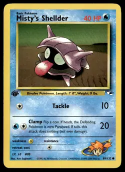 Misty's Shellder 1st Edition 089/132 Gym Heroes Common English Pokemon Card - Image 1