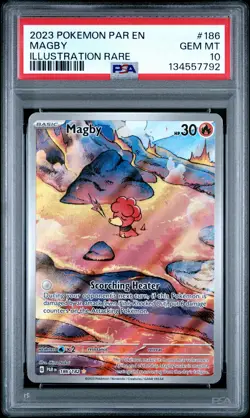 2023 POKEMON PAR EN-PARADOX RIFT ILLUSTRATION RARE #186 MAGBY PSA 10 - Image 1