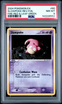 Pokemon PSA 8 Near Mint Slowpoke Reverse Holo 80/112 Fire Red & Leaf Green - Image 1