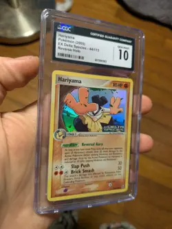 (POP 5) CGC 10 GEM MINT Hariyama 44/113 EX Delta Species Reverse Holo Pokemon - Image 1