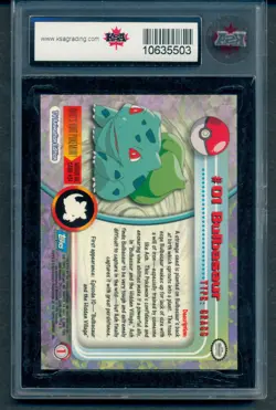 1999 Topps Pokemon TV # 1 Bulbasaur Ksa 9 mint blue Topps logo - Image 2
