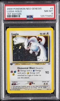 2000 POKEMON NEO GENESIS 1ST ED #9 LUGIA-HOLO PSA 8 - Image 1