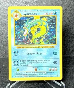 Gyarados 6/102 Shadowless Holo Rare Base Set Pokemon - Image 1