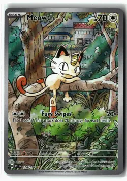 Meowth ⭐ 106/094 Holo Illustration Rare Phantasmal Flames 2025 Pokemon NM - Image 1