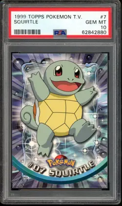 Squirtle Pokemon 1999 Topps Pokemon T.V. English #7 PSA 10 - Image 1