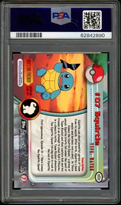 Squirtle Pokemon 1999 Topps Pokemon T.V. English #7 PSA 10 - Image 2