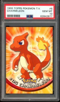 Charmeleon Pokemon 1999 Topps Pokemon T.V. #5 PSA 10 Red Label - Image 1