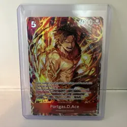One Piece CCG Portgas.D.Ace Character Card ST15-005 Full Art Holo 6000 Power - Image 1