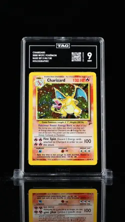 TAG 9 Charizard 4/130 Base Set 2 Rare Holo Pokemon Card WOTC 2000 PSA - Mint - Image 3