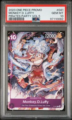 Monkey.D.Luffy P-041 One Piece TCG Card Game English NM Purple Promo PSA 10 - Image 1