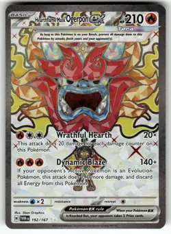 Hearthflame Mask Ogerpon ex 192/167 Twilight Masquerade NM Pokemon Card TCG - Image 1