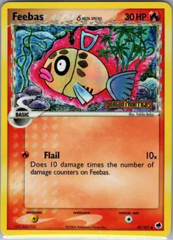 Feebas (Delta Species) 49/101 Reverse Holo Dragon Frontiers - Pokemon Card - NM - Image 1